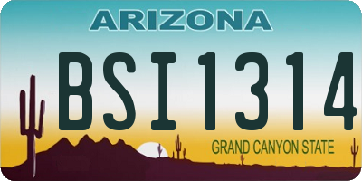 AZ license plate BSI1314