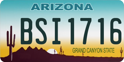 AZ license plate BSI1716
