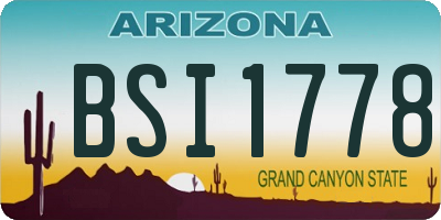 AZ license plate BSI1778