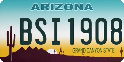 AZ license plate BSI1908