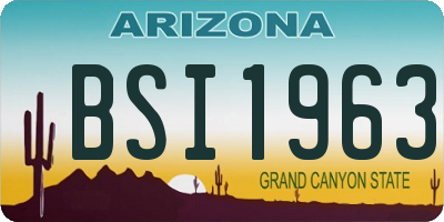 AZ license plate BSI1963
