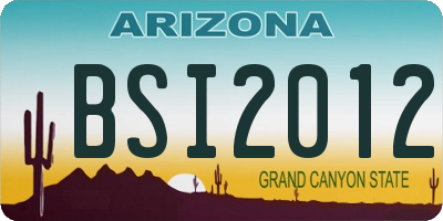 AZ license plate BSI2012