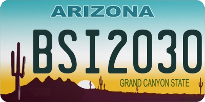 AZ license plate BSI2030