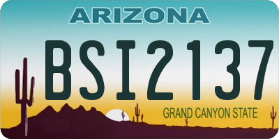 AZ license plate BSI2137