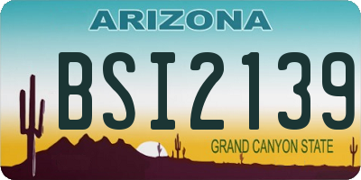 AZ license plate BSI2139