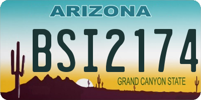 AZ license plate BSI2174