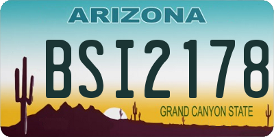 AZ license plate BSI2178