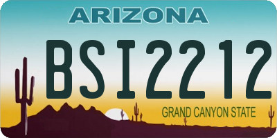 AZ license plate BSI2212