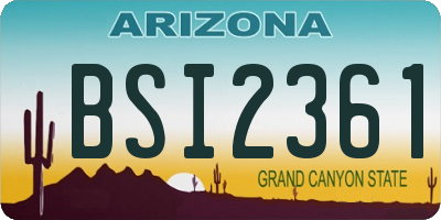 AZ license plate BSI2361