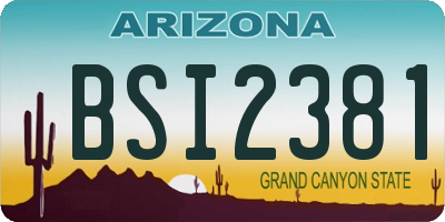 AZ license plate BSI2381