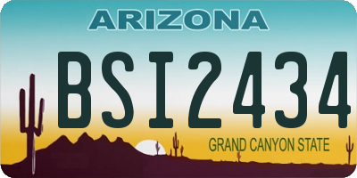AZ license plate BSI2434