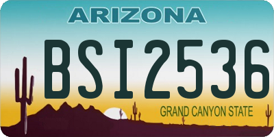AZ license plate BSI2536