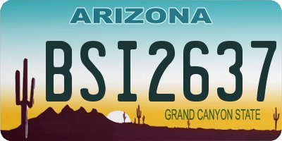 AZ license plate BSI2637