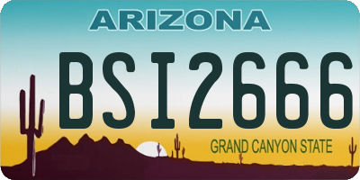 AZ license plate BSI2666