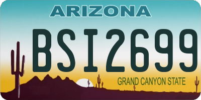 AZ license plate BSI2699