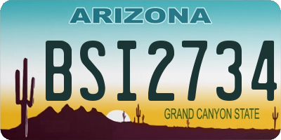 AZ license plate BSI2734