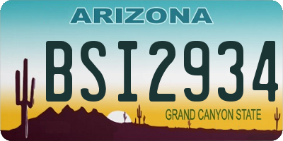 AZ license plate BSI2934