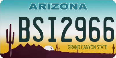 AZ license plate BSI2966