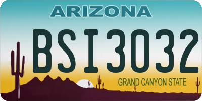 AZ license plate BSI3032
