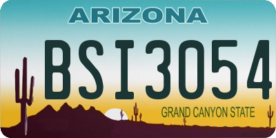 AZ license plate BSI3054