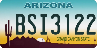 AZ license plate BSI3122