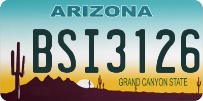 AZ license plate BSI3126