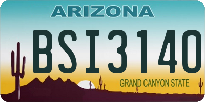 AZ license plate BSI3140