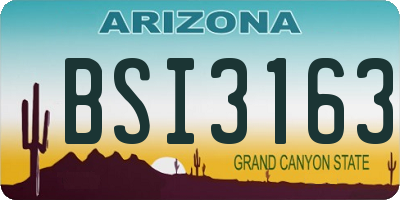 AZ license plate BSI3163