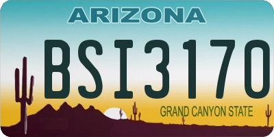 AZ license plate BSI3170