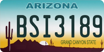 AZ license plate BSI3189