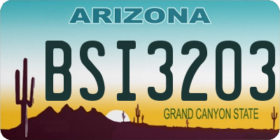 AZ license plate BSI3203