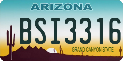 AZ license plate BSI3316