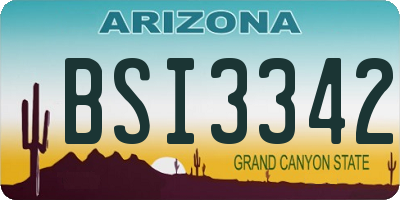 AZ license plate BSI3342
