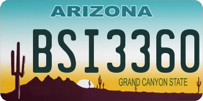 AZ license plate BSI3360