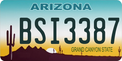 AZ license plate BSI3387