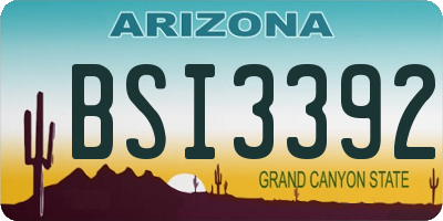 AZ license plate BSI3392