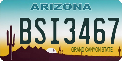 AZ license plate BSI3467