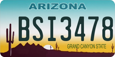 AZ license plate BSI3478