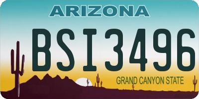 AZ license plate BSI3496