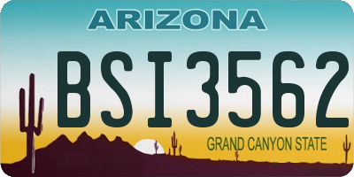 AZ license plate BSI3562