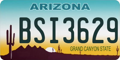AZ license plate BSI3629