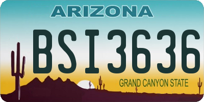 AZ license plate BSI3636