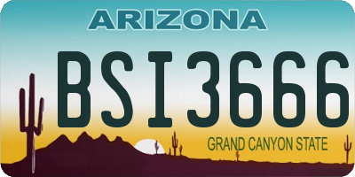 AZ license plate BSI3666