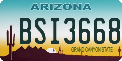 AZ license plate BSI3668