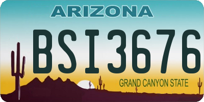 AZ license plate BSI3676