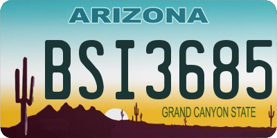 AZ license plate BSI3685