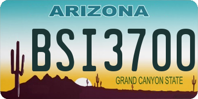 AZ license plate BSI3700