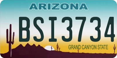 AZ license plate BSI3734