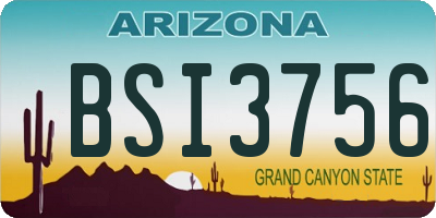 AZ license plate BSI3756