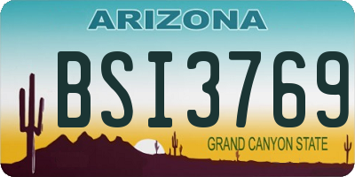 AZ license plate BSI3769